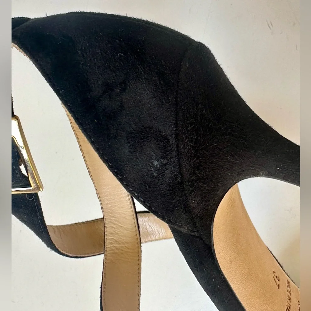 EUC Jimmy Choo Lottie Elegant Black Strappy Suede Heels, Black, 37, 7 - Picture 12 of 15